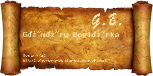 Gömöry Boglárka névjegykártya